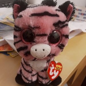 TY Beanie Boos ZOEY PINK ZEBRA